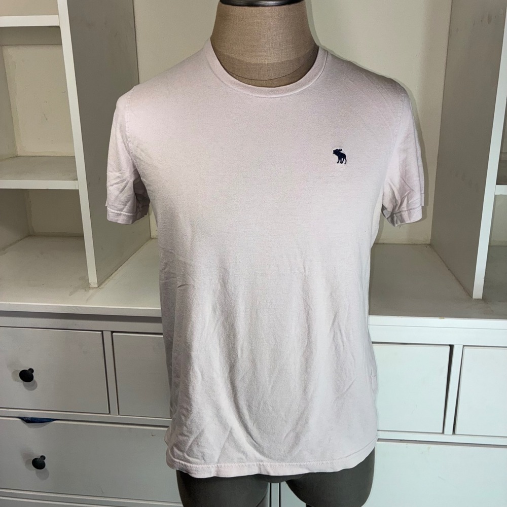 Abercrombie Fitch Mens Crew Neck T Shirt Short Sleeve Classic off white size M